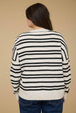 Plus Stripe Front Seam Sweater