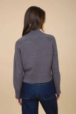 Mock Neck Long Sleeve Knit Cropped Sweater