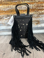 TR Floral Tooled Fringe Mini Tote/Crossbody