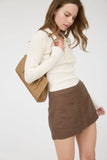 Plus Collard Gold Snap Long Sleeve