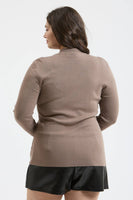 Plus Mock Neck Long Sleeve Top
