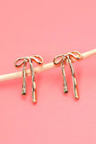 Long Bow Ribbon Stud Earrings