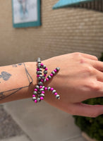 Western Navajo Style Pearl Bow Coquette Stretch Bracelet