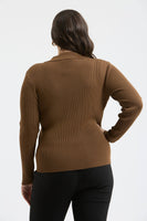 Plus Collard Gold Snap Long Sleeve
