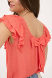 Ruffle Back Bow Top
