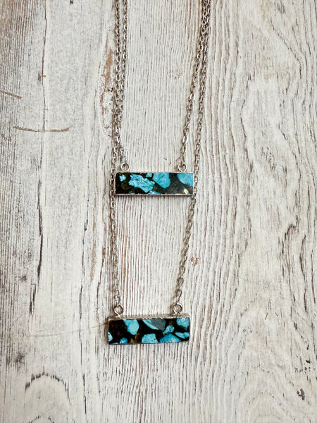 Double Bar Gemstone Necklace