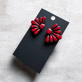 Red Concho Stud Earrings