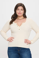 Plus Long Sleeve Henley Top