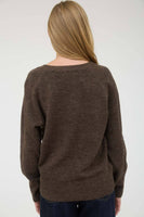V Neck Long Sleeve Knit Sweater