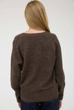 V Neck Long Sleeve Knit Sweater