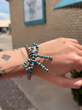 Western Navajo Style Pearl Bow Coquette Stretch Bracelet