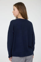 Plus Solid Crewneck Front Seam Sweater