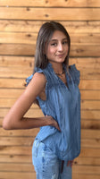 Ruffle Tie Sleeveless
