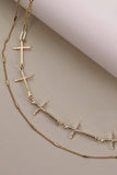 Cross Link Double Layer Necklace