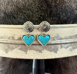 Stone Heart Drop Post Earring
