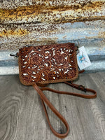 Trinity Ranch Leather Floral Tooled Clutch
