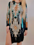 Black Aztec Sweater Dress