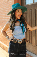 Brown Leopard Suede Genuine Leather Oval Concho Belt
