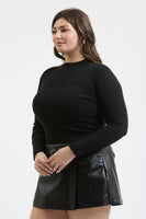 Plus Mock Neck Long Sleeve Top