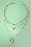 Multi Layered Bow/ Heart Necklace