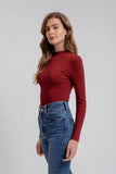 Mock Neck Long Sleeve Sweater Knit Top