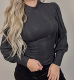 Long Sleeve Back Button Top