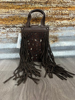 TR Floral Tooled Fringe Mini Tote/Crossbody