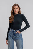 Mock Neck Long Sleeve Sweater Knit Top