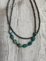 Oval Gemstone Navajo Bead Necklace