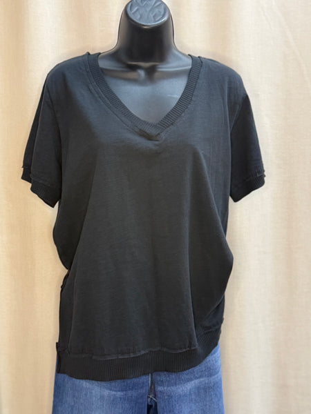 Racquel ribbed band tee