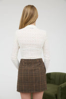 Stripe Floral Mock Neck Long Sleeve