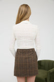 Stripe Floral Mock Neck Long Sleeve