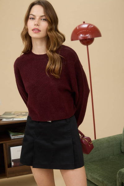 Crew Neck Cropped Sweater