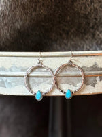 Circle and Stone Earring