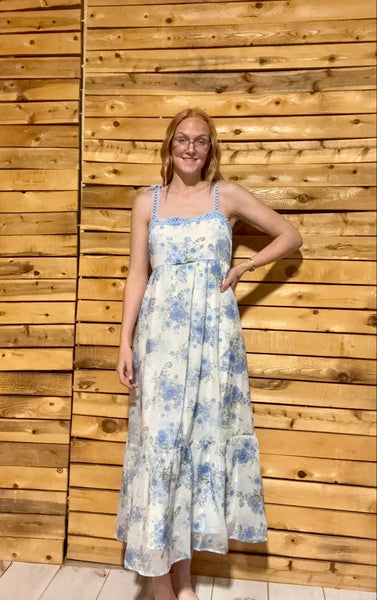 Floral Crochet Lace Maxi Dress