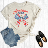 4th Of July American Girly Graphic Tee