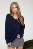 V Neck Long Sleeve Knit Sweater
