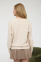 V Neck Long Sleeve Knit Sweater