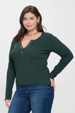 Plus Long Sleeve Henley Top