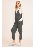 Casual Striped V-Neck Strappy Jumpsuit