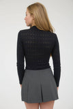 Stripe Floral Mock Neck Long Sleeve