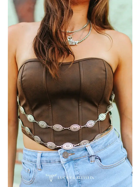 Corset with Concho Chain