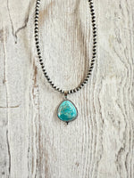 Navajo Bead Turquoise Drop Necklace