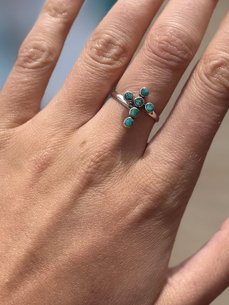 Cross Turquoise Adjustable Ring