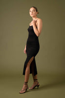 Bodycon Side Slit Cami Midi Dress