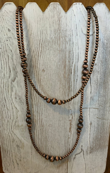Double Copper Navajo Bead Necklace