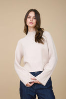 Mock Neck Long Sleeve Knit Cropped Sweater