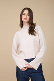 Mock Neck Long Sleeve Knit Cropped Sweater