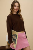 Crew Neck Cropped Sweater