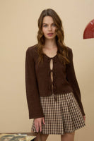 Multi Tie Front Long Sleeve Cardigan